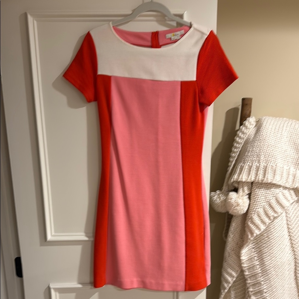 Colorblock Pink and Red Dress